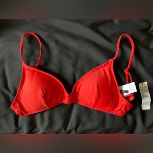 J.Crew French bikini top, Med, Bright Cerise (red)
